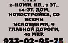 2-комн. квартира, 9 этаж в аренду